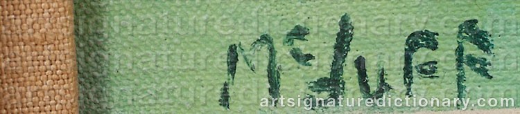 Authentic signature by Frederick MCDUFF on artwork