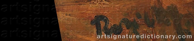 Authentic signature by Hans RUZICKA-LAUTENSCHLÄGER on  artwork