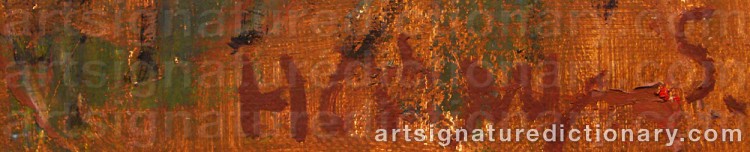 Authentic signature by Harry SANDBERG on  artwork