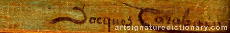 Authentic signature by Jacques François CARABAIN on artwork