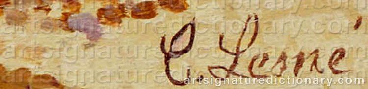 Authentic signature by Camille LESNE on  artwork