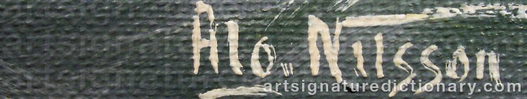 Authentic signature by Algoth NILSSON on  artwork