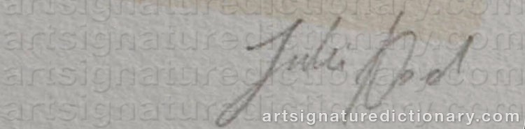 Authentic signature by Julie NORD on  artwork