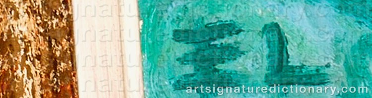 Authentic signature by Edvarda LIE on  artwork