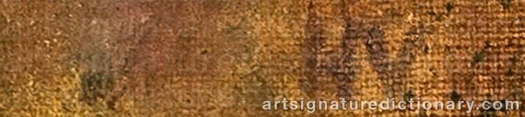 Authentic signature by Håvard VIKHAGEN on  artwork