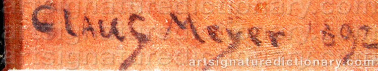 Authentic signature by Claus MEYER on  artwork