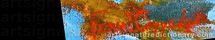 Authentic signature by Fern Isabel COPPEDGE on  artwork