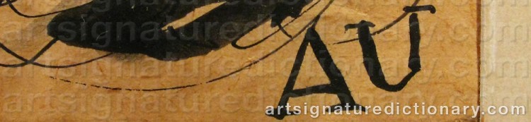Authentic signature by Antoni UNIECHOWSKI on  artwork