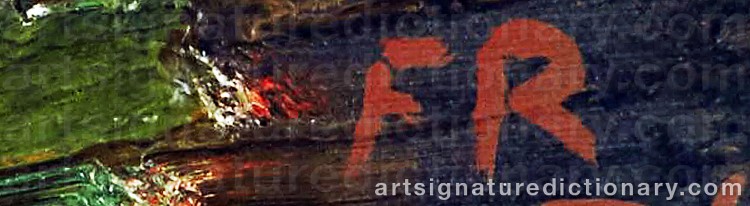 Authentic signature by Fredrik ROHDE on Painting/Watercolour artwork