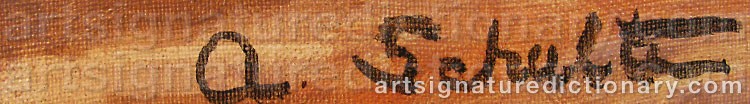 Authentic signature by Antoinette SCHULTE on  artwork