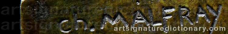 Authentic signature by Charles Alexandre MALFRAY on artwork