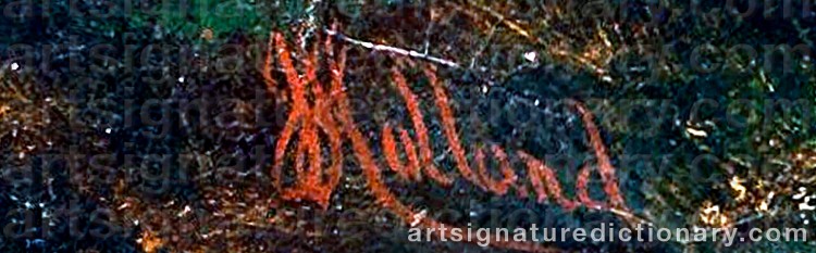 Authentic signature by John The Elder HOLLAND on Painting/Watercolour artwork