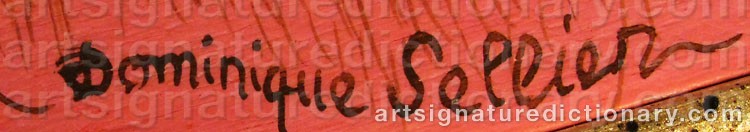 Authentic signature by Dominique SELLIER on artwork