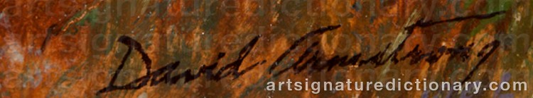 Authentic signature by David ARMSTRONG on Painting/Watercolour artwork