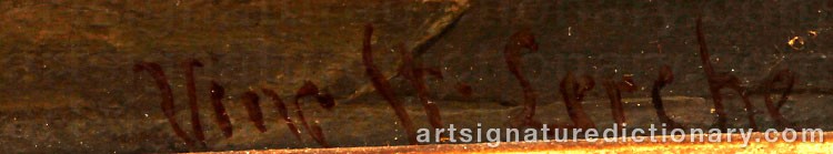 Authentic signature by Vincent Stoltenberg LERCHE on artwork