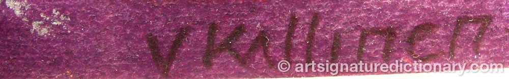 Authentic signature by V. KALLINEN on  artwork