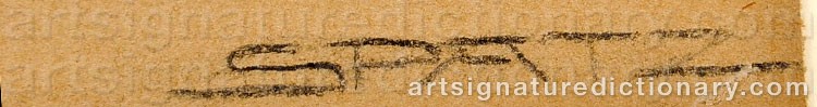 Authentic signature by Willy SPATZ on  artwork
