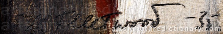 Authentic signature by William FLEETWOOD on artwork