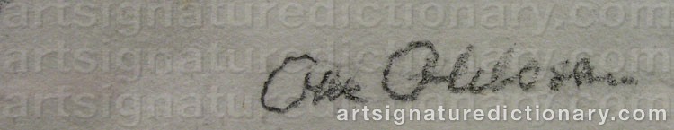 Authentic signature by Olle OHLSSON on  artwork