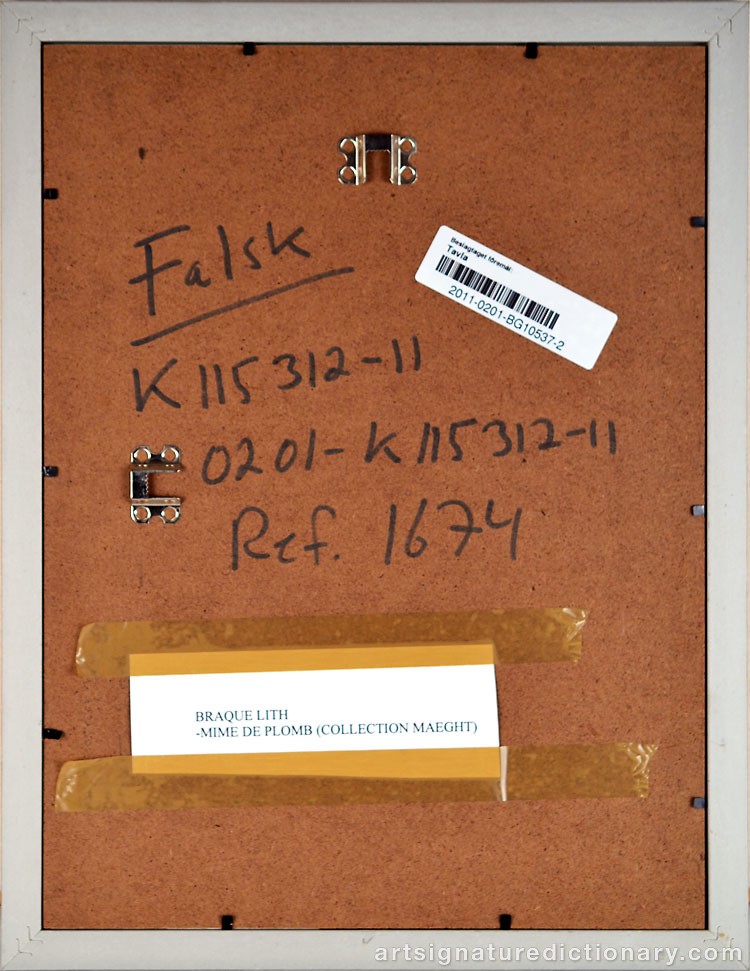 Close-up details showing Georges BRAQUE signature forgery characteristics