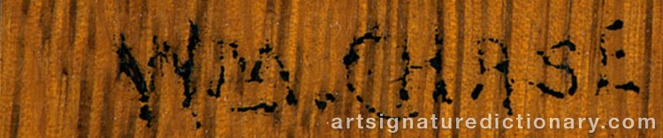 Authentic signature by William Merritt CHASE on Painting/Watercolour artwork