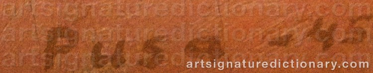 Authentic signature by Unto PUSA on artwork