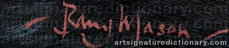 Authentic signature by Barry MASON on  artwork
