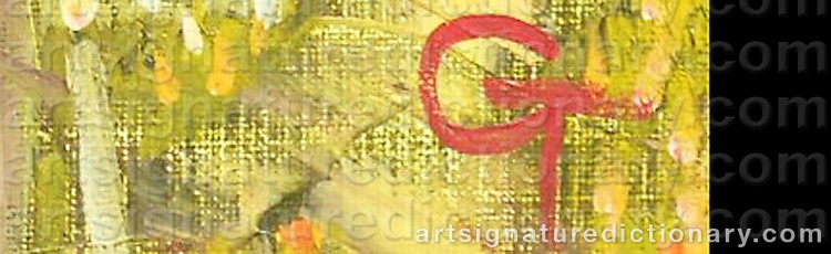 Authentic signature by Grethe TRANBERG on  artwork