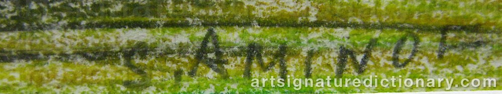 Authentic signature by Sigrid AMINOFF on artwork