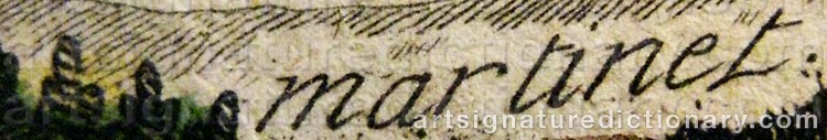 Authentic signature by François Nicolas MARTINET on  artwork