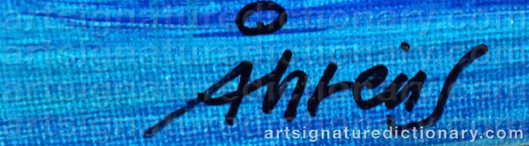 Authentic signature by Bertil ÅHREUS on Painting/Watercolour artwork