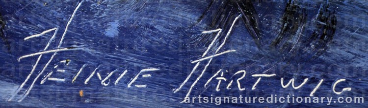Authentic signature by Heinie HARTWIG on Painting/Watercolour artwork