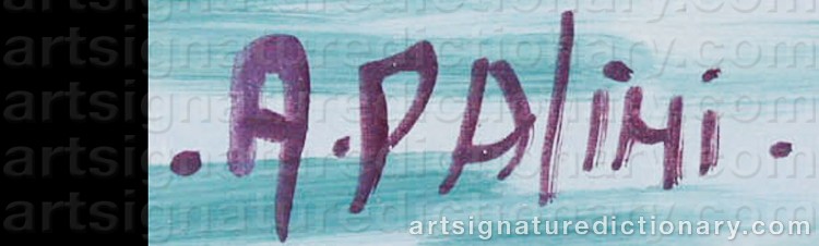 Authentic signature by A. PALINI on Painting/Watercolour artwork