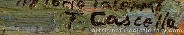 Authentic signature by Tommaso CASCELLA on artwork
