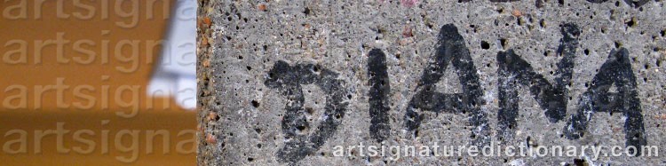 Authentic signature by Diana ANDERSSON on  artwork