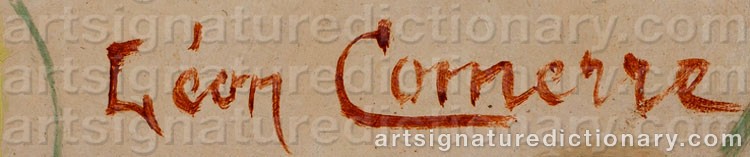 Authentic signature by Léon François COMERRE on Painting/Watercolour artwork
