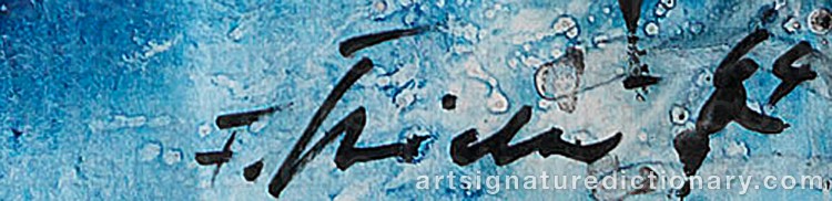 Authentic signature by Fred THIELER on artwork