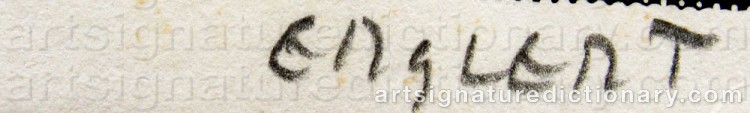 Authentic signature by Bertil ENGLERT on  artwork