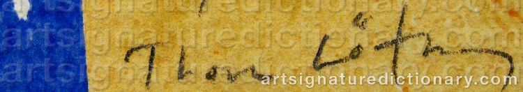 Authentic signature by Thore LÖFBERG on  artwork