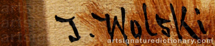 Authentic signature by Jan WOLSKI on  artwork