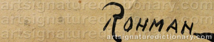 Authentic signature by Eric ROHMAN on  artwork