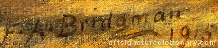 Authentic signature by Frederic Arthur BRIDGMAN on Painting/Watercolour artwork