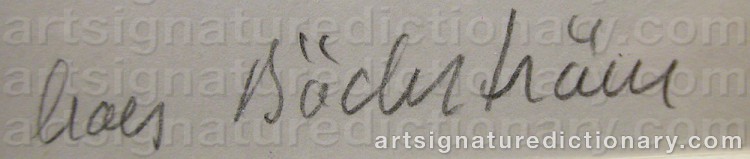Authentic signature by Claes BÄCKSTRÖM on  artwork