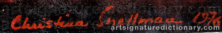 Authentic signature by Christina SNELLMAN on artwork