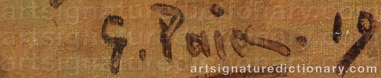 Authentic signature by George PAICE on artwork