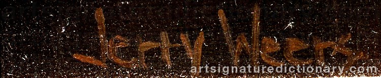Authentic signature by Jerry WEERS on  artwork