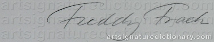 Authentic signature by Freddy FRAEK on  artwork