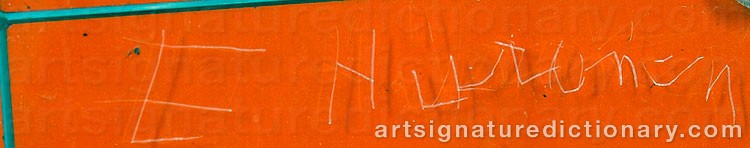 Authentic signature by Eero HIIRONEN on artwork
