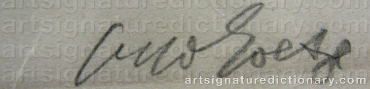 Authentic signature by Otto GOETZE on  artwork