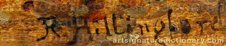 Authentic signature by Robert Alexander HILLINGFORD on artwork